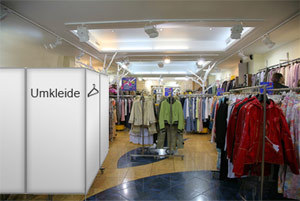 Mobile Trennwand / Umkleidekabine fr Messestand 