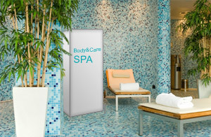 Hotelwerbung textil mit mobilen Werbeflchen