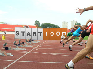 Mobile Werbewand aus dem Sichtschutz Paravent bei allen Sportevents: InDoor oder OutDoor