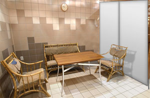 Sauna Versorgungsbereiche abtrennen