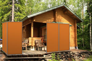 Sauna Windschutz im Auenbereich