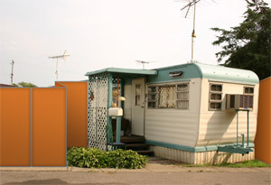 Mobile Trennwand Paravent trennt Camping-Standpltze 