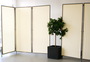 Aufstellung einer Sichtschutzwand mit groem Pflanzkbel stabil ber 2x Wand-Clip