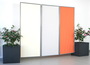 Stabilisierung Stellwand mit Pflanzkbeln und jeweils 2x Wand-Clip