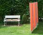 Umkleide (5) Quadrat freistehend OutDoor - stabilisiert mit Schraub-Erdankern Paravent