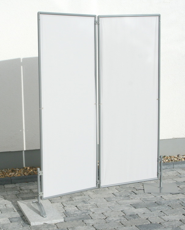 Raucherbereich windstabil mit Combistnder beschwert mit Granitplatte