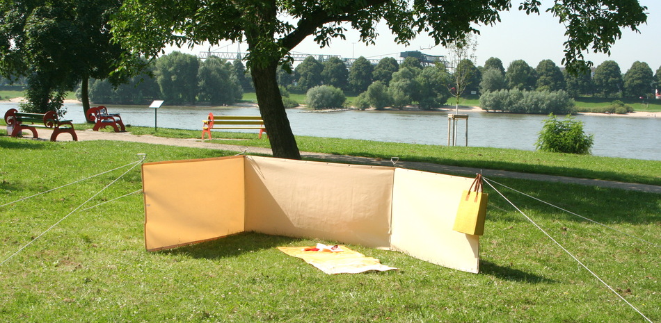 Mobiler Sicht- und Windschutz Paravent für Camping - Sichtschutz mobil